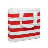 Durable Stripe Canvas Tote 17 5/16 '' x 4 1/4 '' x 14 '' with Spacious Design