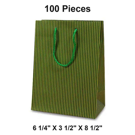 Wide Pinstripe Paper Euro Totes 6 1/4'' X 3 1/2'' X 8 1/2'' Trendy