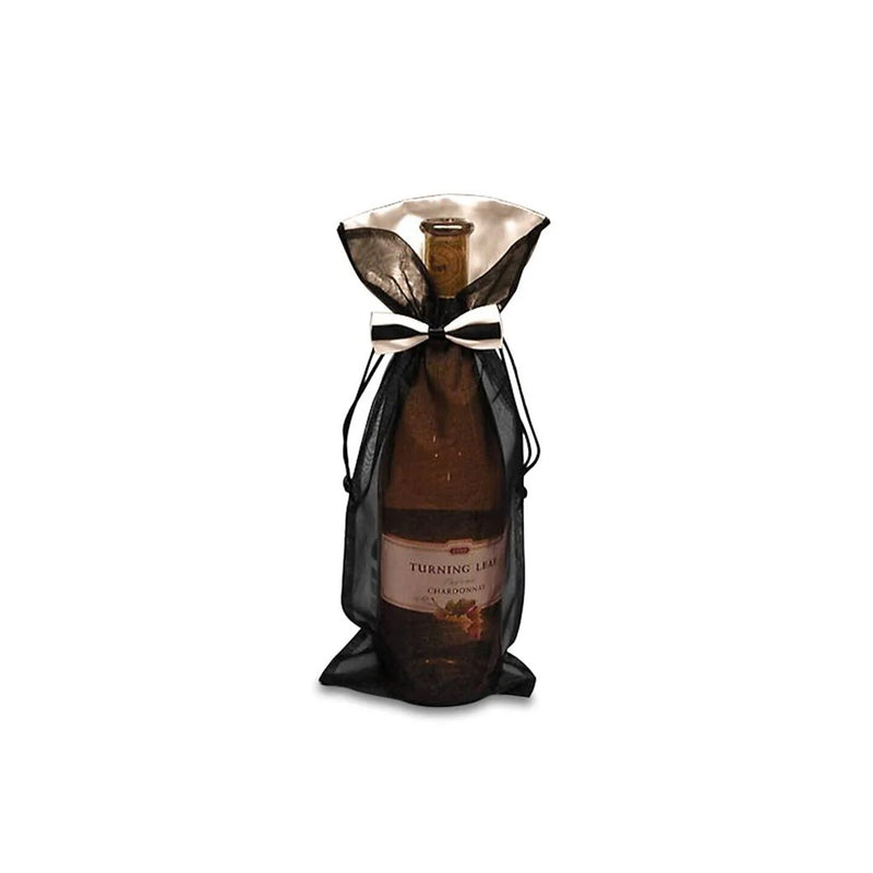 Stylish Bow Tie Organza Wine Bag 6" x 14"
