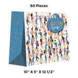 Holiday Patterned Gift Bags 10" x 5" x 12-1/2"