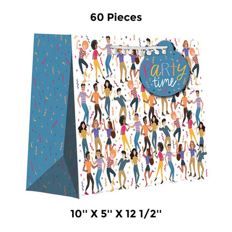 Holiday Patterned Gift Bags 10" x 5" x 12-1/2"