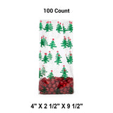 Holiday Patterned Cello Treat Bags 4” x 2.5” x 9.5”