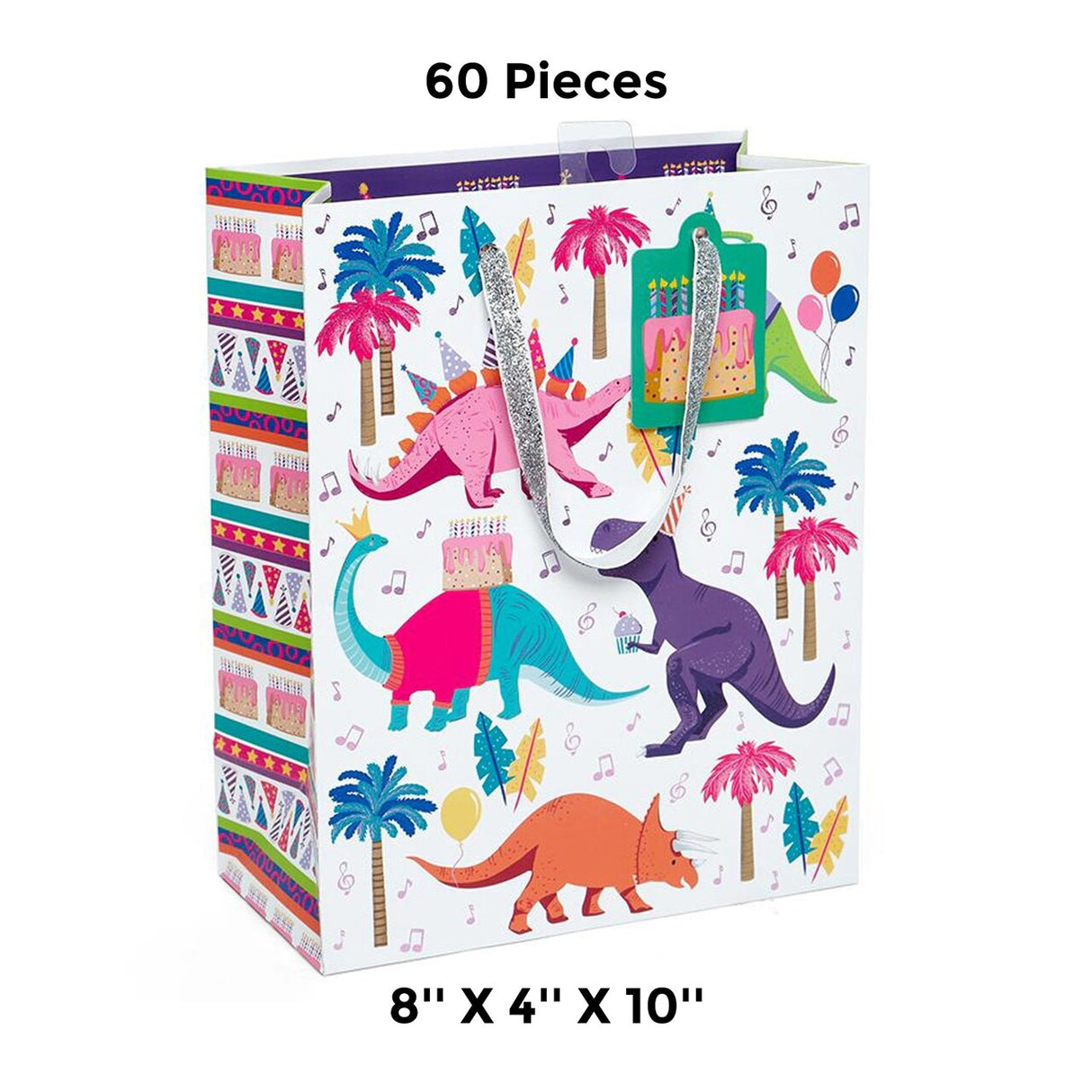 Patterned Gift Bags 8" X 4" X 10" Elegant Retail Packaging