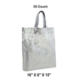 Printed Snowflake LDPE Bags 16” x 6” x 15” Holiday Packaging