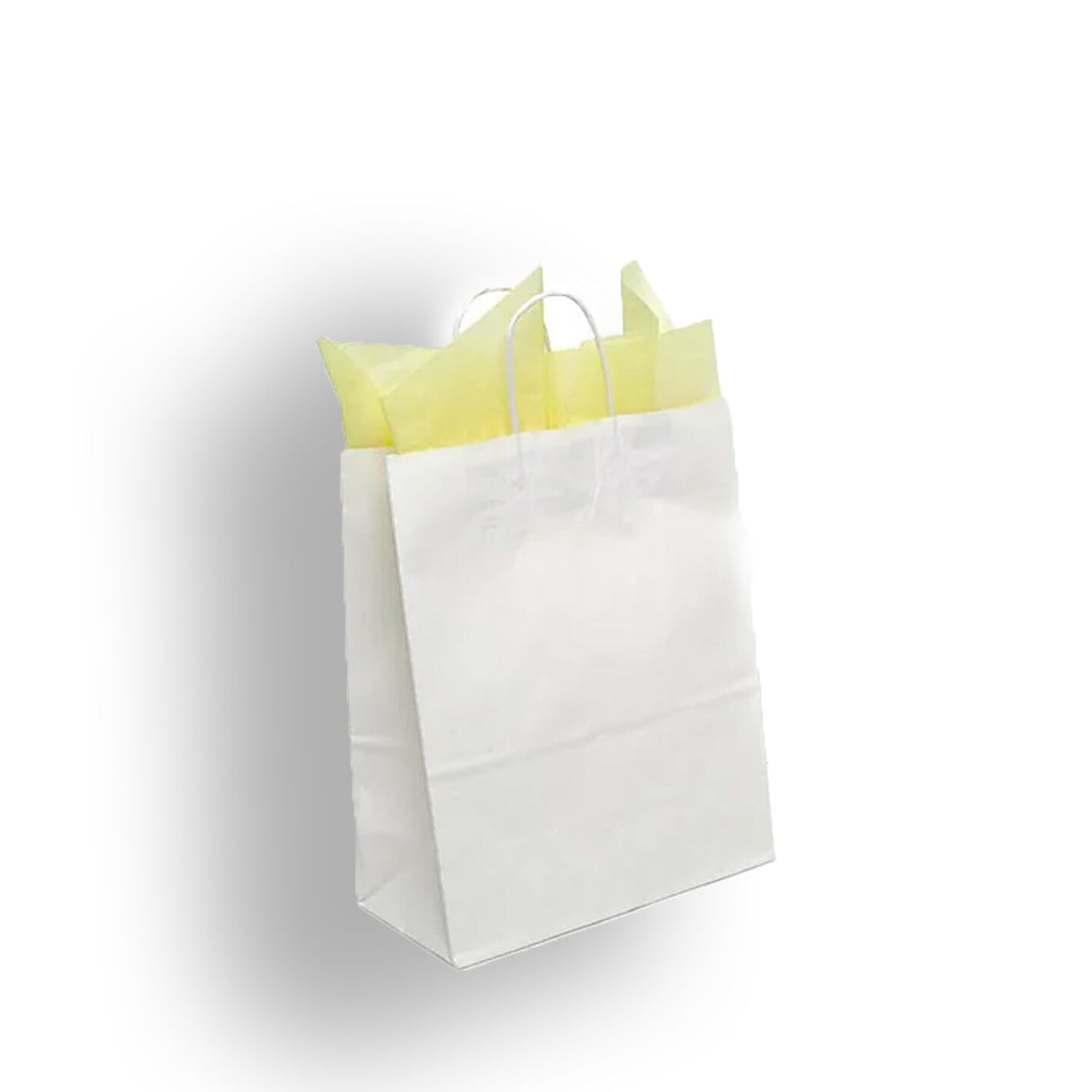 Practical Plain White Kraft Shopping Bag 6" x 3 1/4" x 8 3/8"