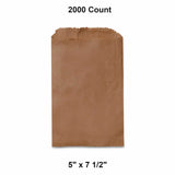 Flat Kraft Paper Bags 5" x 7 1/2"