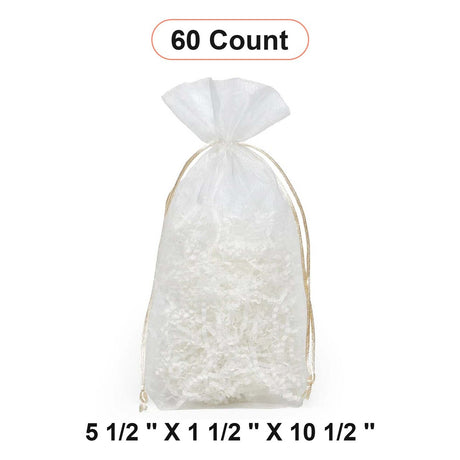 Flat Bottom Organza Bags 5 1/2''x11/2''x10 1/2'' for Special Occasions