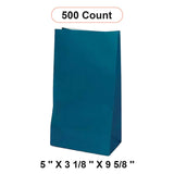 Colored Paper Bags 5'' x 3 1/8'' x 9 5/8'' Large Packs