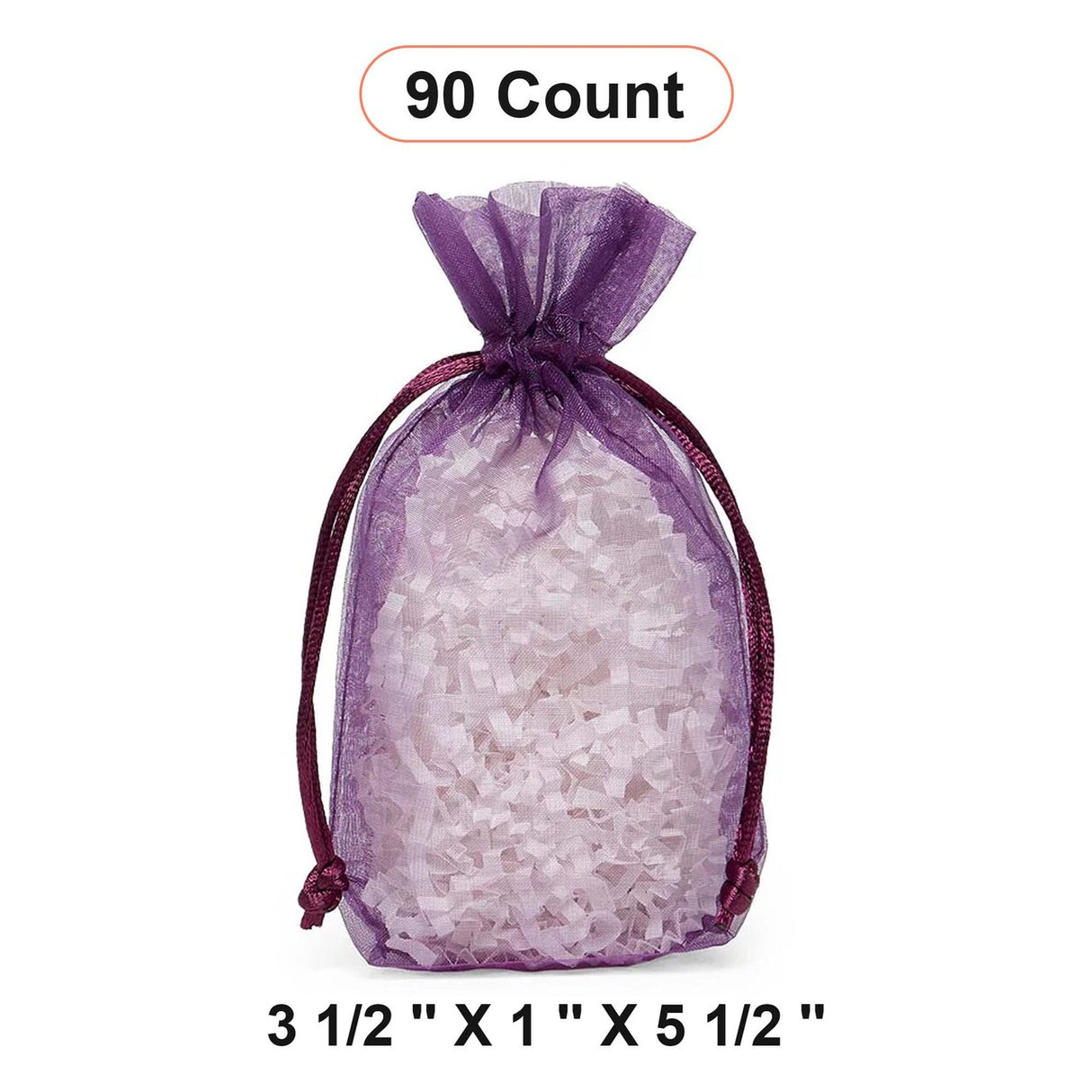 Flat Bottom Organza Bags 3 1/2''x1''x5 1/2'' for Luxury Gift Wrapping