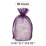 Flat Bottom Organza Bags 3 1/2''x1''x5 1/2'' for Luxury Gift Wrapping