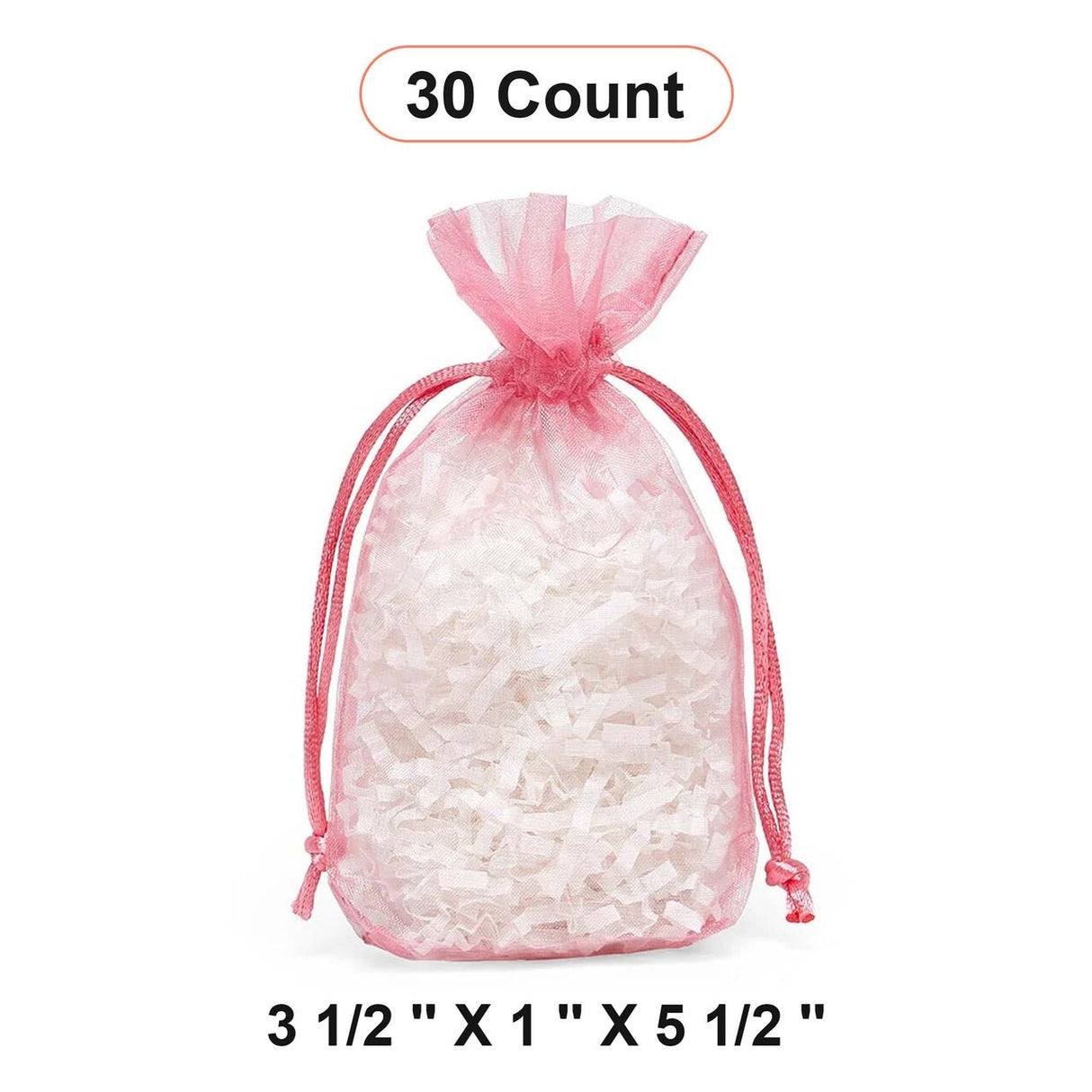 Flat Bottom Organza Bags 3 1/2''x1''x5 1/2'' for Chic Gift Presentation