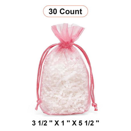 Flat Bottom Organza Bags 3 1/2''x1''x5 1/2'' for Chic Gift Presentation