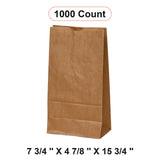 Kraft Shopping Bags 7 3/4'' x 4 7/8'' x 15 3/4''