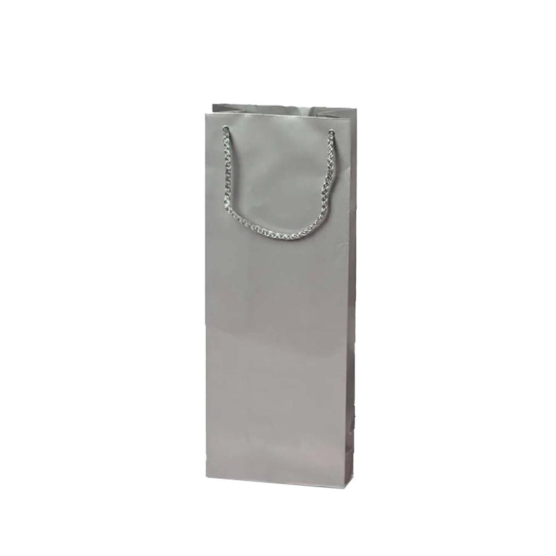 Chic Glossy Paper Wine Bottle Euro Tote 5" x 3" x 13 1/4"