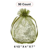 Wide Round Flat Bottom Organza Bags 6 1/2'' x 4'' x 7'' for Luxurious Wrapping