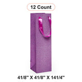 4 1/8'' x 4 1/8'' x 14 1/4'' Glitter Grain Bags for Upscale Wine Presentation