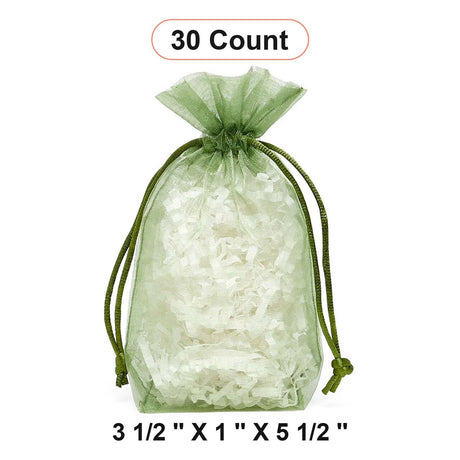 Flat Bottom Organza Bags 3 1/2''x1''x5 1/2'' for Small Business Packaging