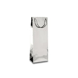 Metallic Paper Wine Bottle Euro Tote Bag 5" x 3" x 13 1/4" Stylish & Durable