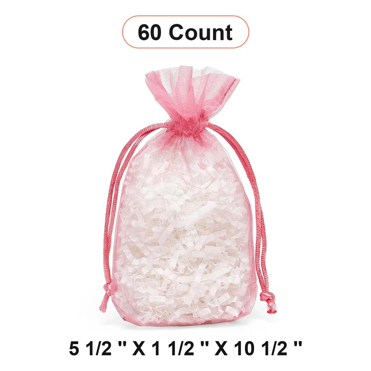Flat Bottom Organza Bags 5 1/2''x11/2''x10 1/2'' for Deluxe Packaging