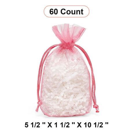 Flat Bottom Organza Bags 5 1/2''x11/2''x10 1/2'' for Deluxe Packaging
