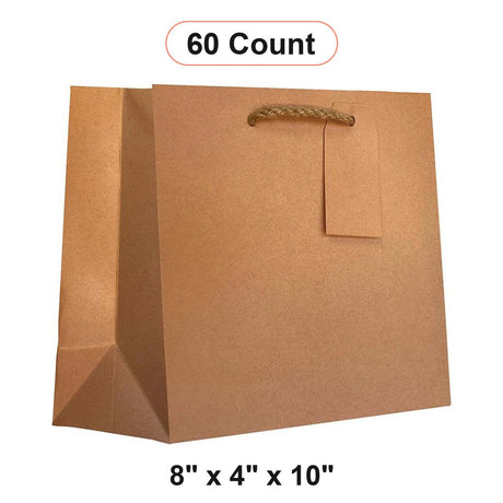 Premium Kraft Euro Totes 8" x 4" x 10" Strong Eco-Friendly Design