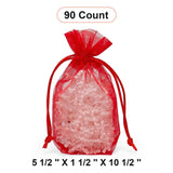 Flat Bottom Organza Bags 5 1/2''x11/2''x10 1/2'' for Custom Packaging