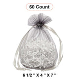 Wide Round Flat Bottom Organza Bags 6 1/2'' x 4''x7'' for Elegant Wrapping