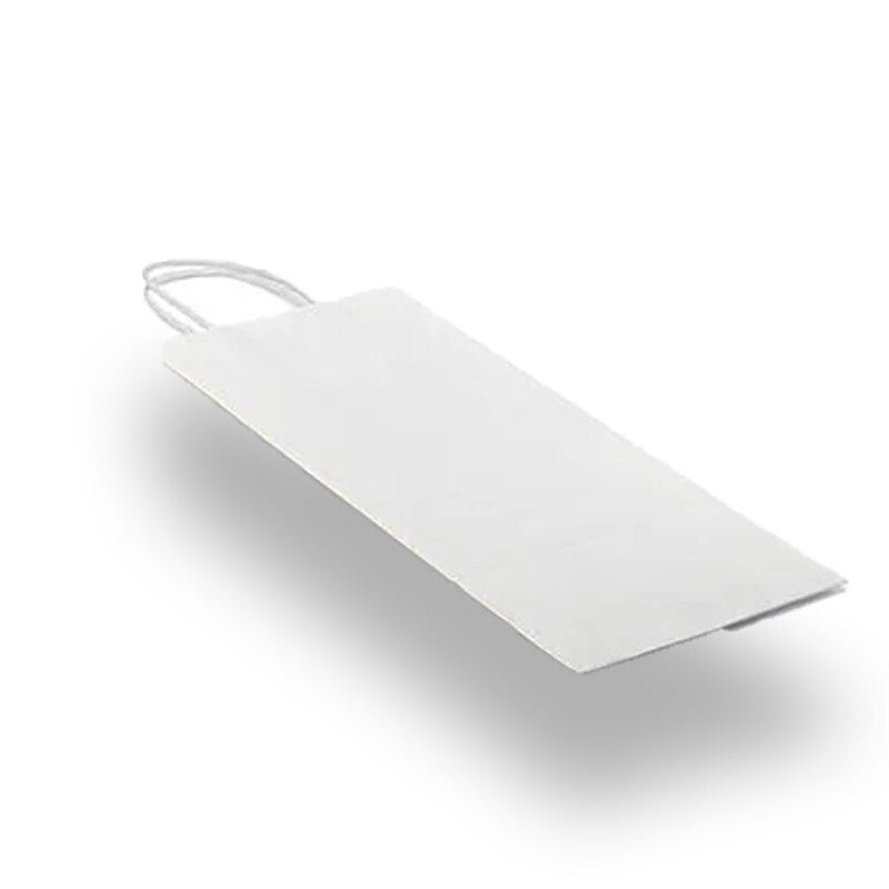 Practical Plain White Kraft Shopping Bag 6" x 3 1/4" x 8 3/8"