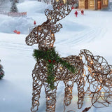 Warm White LED Reindeer with Sleigh, Sparkling Outdoor Christmas Decor