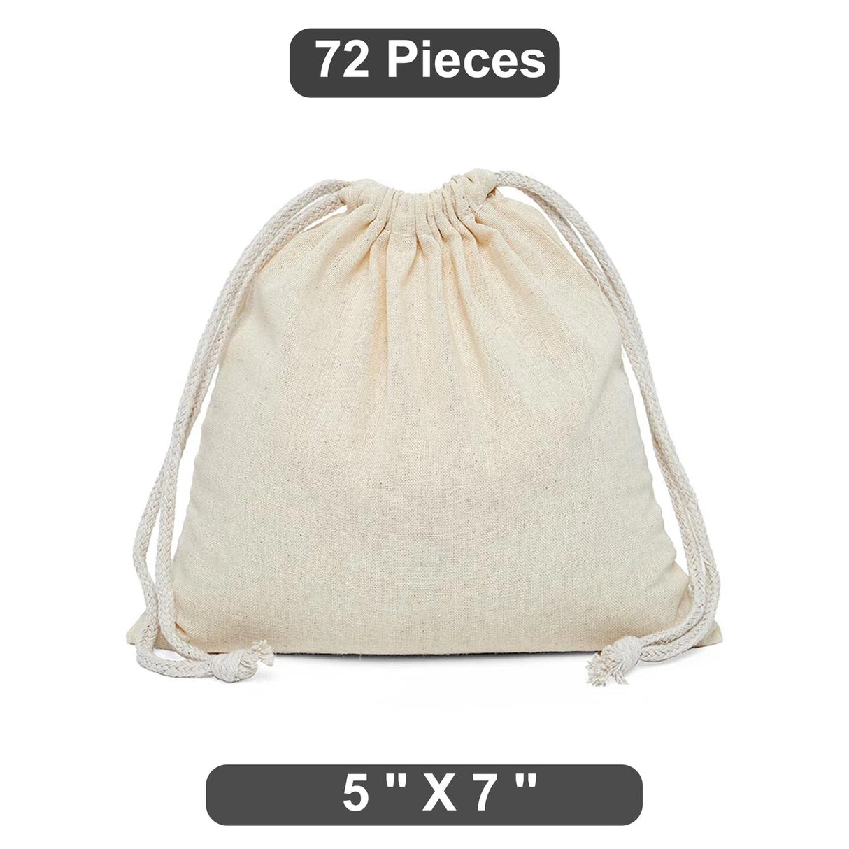 Convenient 5" x 7" Plain Cotton Muslin Pouch