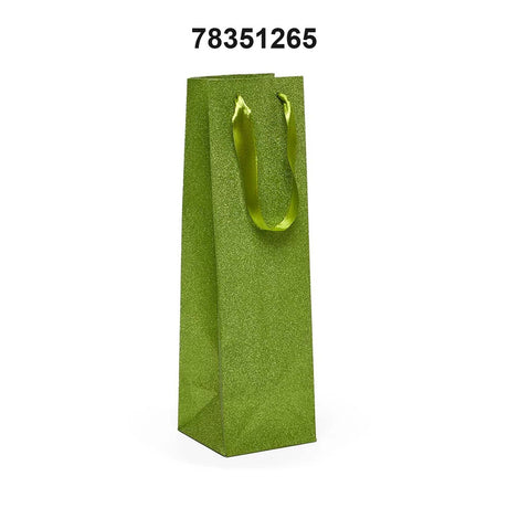 4 1/8'' x 4 1/8'' x 14 1/4'' Glitter Grain Wine Bags for Parties and Events