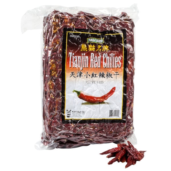 Kari-Out Company Tianjin Red Chilies 5 lb. Bags - 6/Case