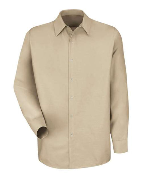 Red Kap Men's Specialized Pocketless Poplin Long Sleeve Work Shirt