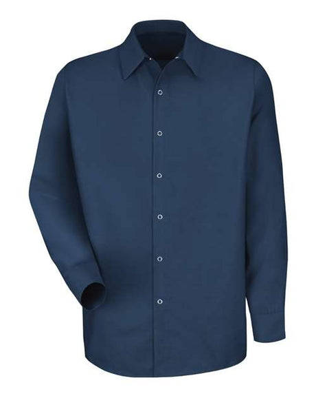 Red Kap Men's Specialized Pocketless Poplin Long Sleeve Work Shirt