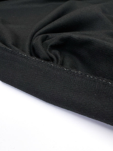 Black Wool Acrylic Tweed