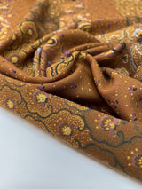 Wool Twill Printed Yellow Brown