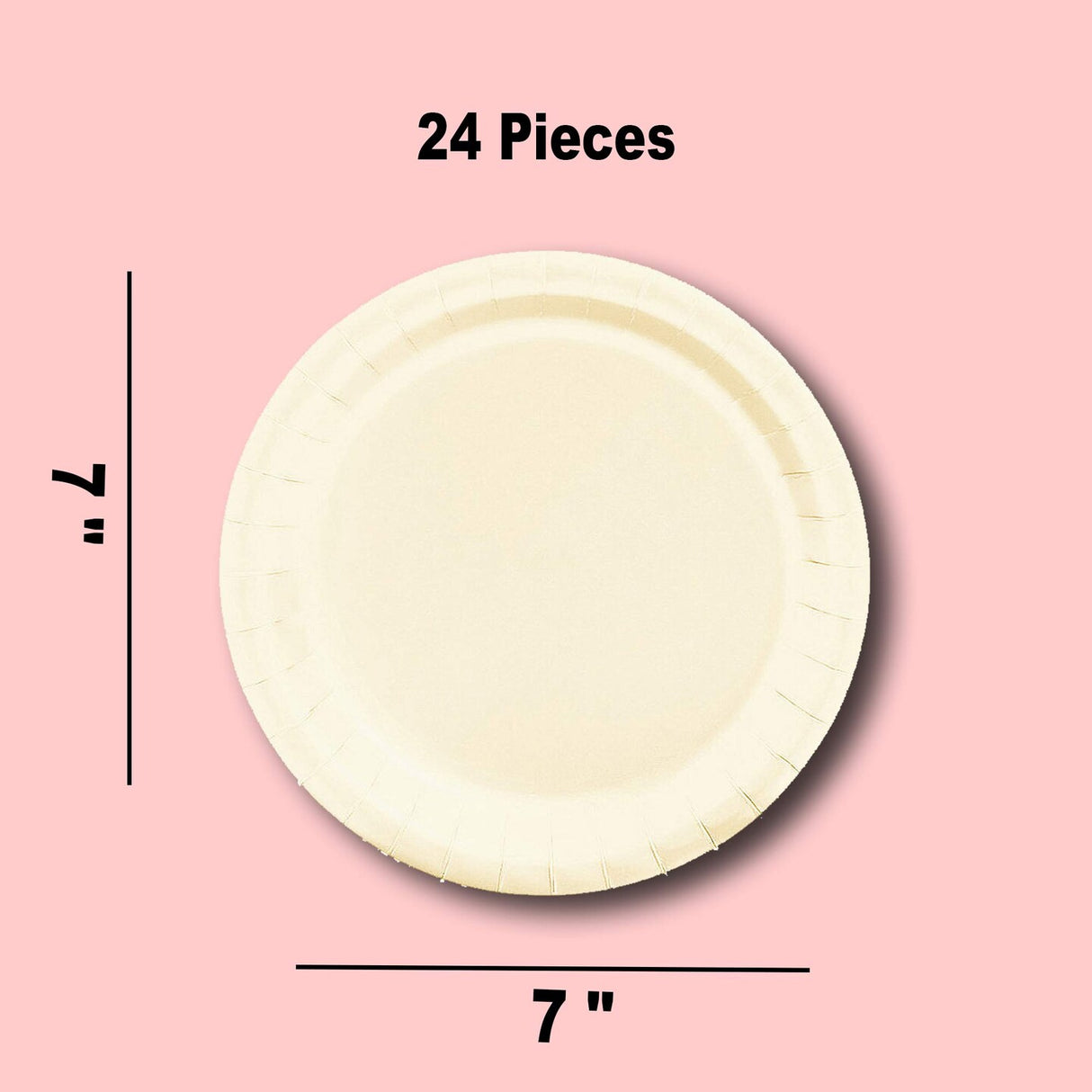 24 Ct. Ivory Paper Dinner Plates 9" Round Elegant & Durable Disposable Party Plates