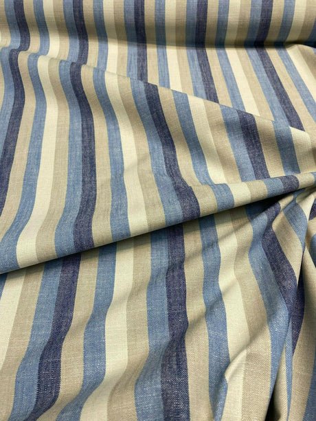 Ellen Degeneres Doheny Stripe Cotton Fabric - Indigo Horizontal Stripes, 54" Width (1 Yard)
