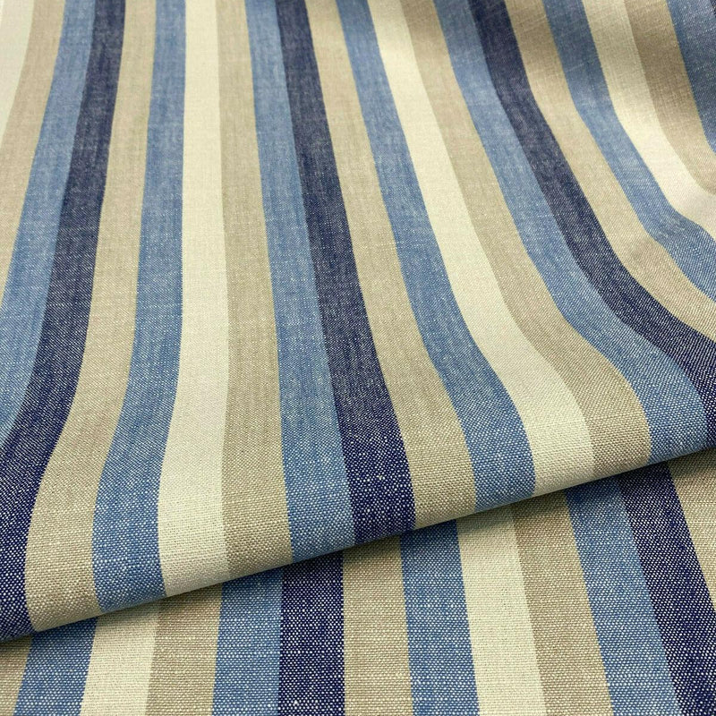 Ellen Degeneres Doheny Stripe Cotton Fabric - Indigo Horizontal Stripes, 54" Width (1 Yard)