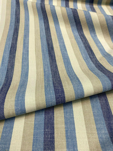 Ellen Degeneres Doheny Stripe Cotton Fabric - Indigo Horizontal Stripes, 54" Width (1 Yard)