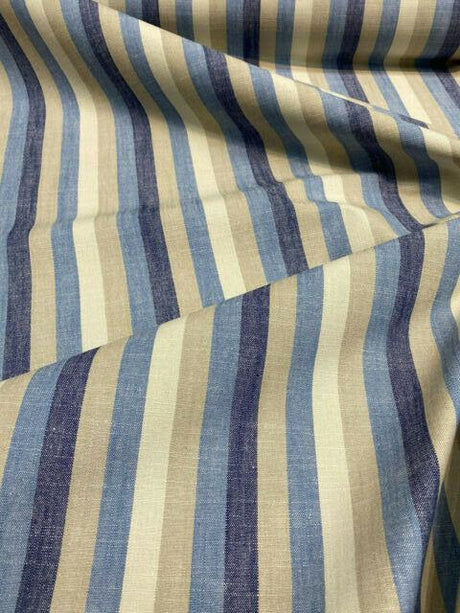 Ellen Degeneres Doheny Stripe Cotton Fabric - Indigo Horizontal Stripes, 54" Width (1 Yard)