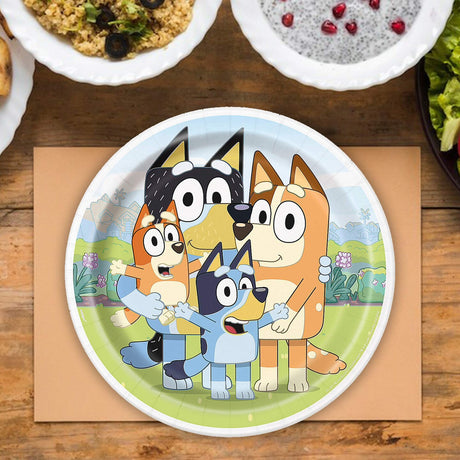 8 Count Bluey Paper Dinner Plates Kids Birthday Party Supplies Heeler Family Theme 9"