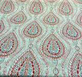 Coconut Row Bellini Linen Rayon Fabric - Multi Color Paisley, 54" Width (1 Yard)