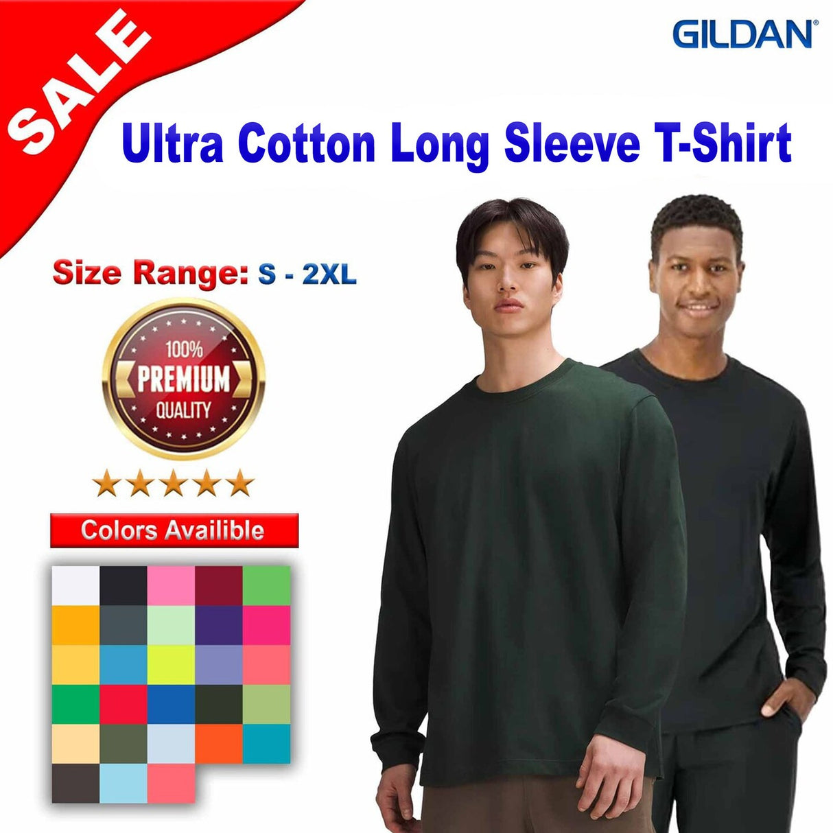 Gildan® Ultra Cotton Long Sleeve Crew-Neck T-Shirt