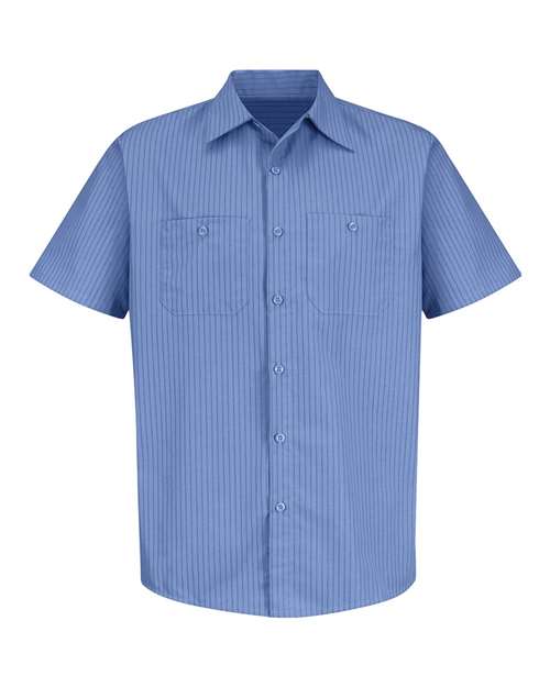 Red Kap Men's Industrial Stripe Short Sleeve Work Shirt