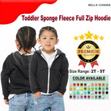 BELLA + CANVAS® Toddler Sponge Fleece Full Zip Hoodie