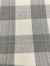 Waverly Williamsburg Stratford Check Smoke Cotton Fabric - Gray Off White Check, 56" Width (1 Yard)