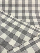 Waverly Williamsburg Stratford Check Smoke Cotton Fabric - Gray Off White Check, 56" Width (1 Yard)