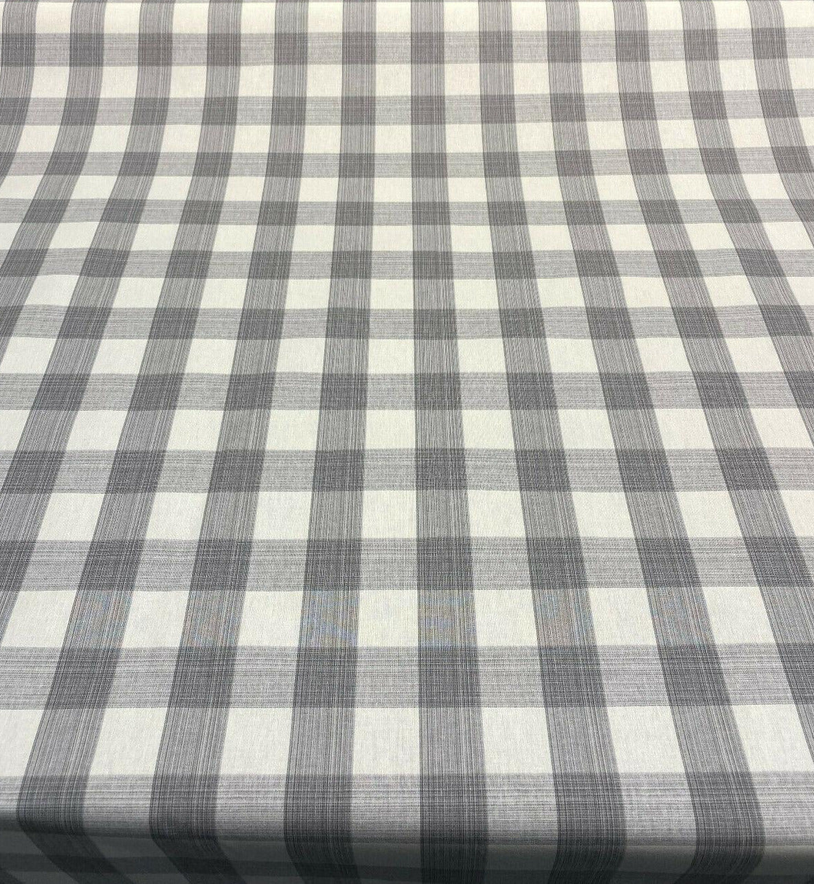 Waverly Williamsburg Stratford Check Smoke Cotton Fabric - Gray Off White Check, 56" Width (1 Yard)