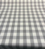 Waverly Williamsburg Stratford Check Smoke Cotton Fabric - Gray Off White Check, 56" Width (1 Yard)